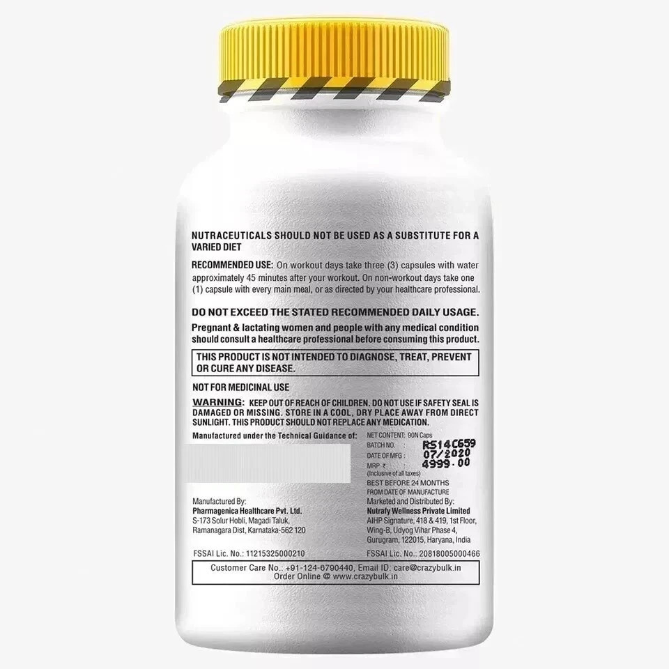 CrazyBulk Muscle & Strength Support Supplement 90 Capsules Free Fast Shipping