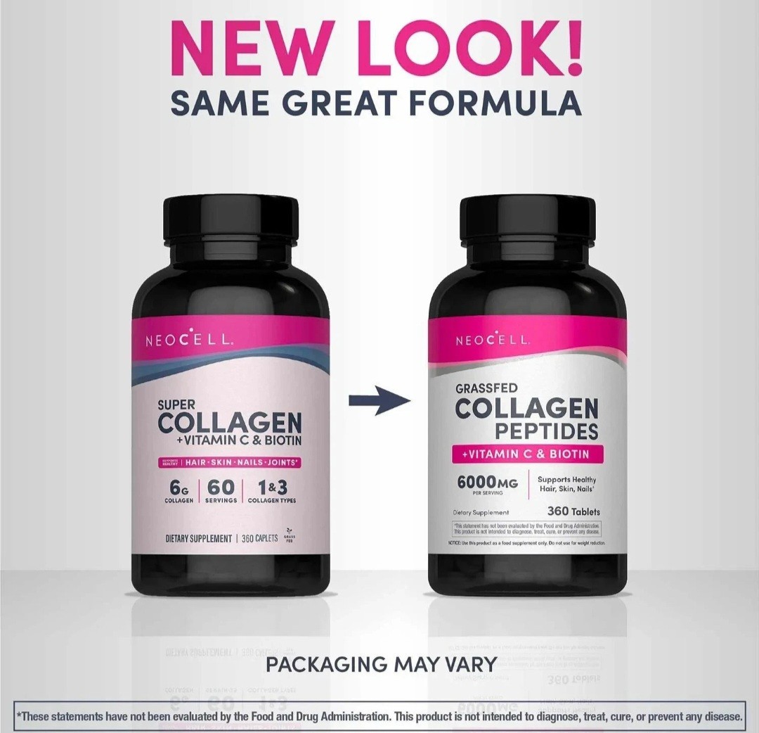 NEOCELL SUPER COLLAGEN +Vitamin C & Biotin for Healthy Skin/Nails, 360 Ct