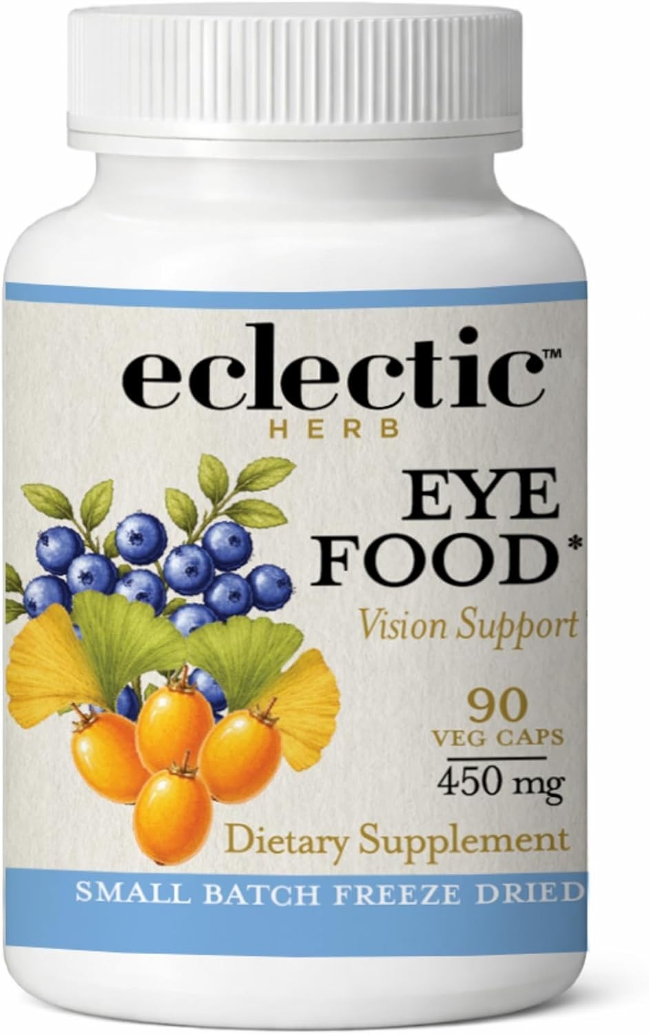 Eye Food Vision Support Freeze-dried Natural Herbs Ginkgo Bilberry 90 ct 01/2030