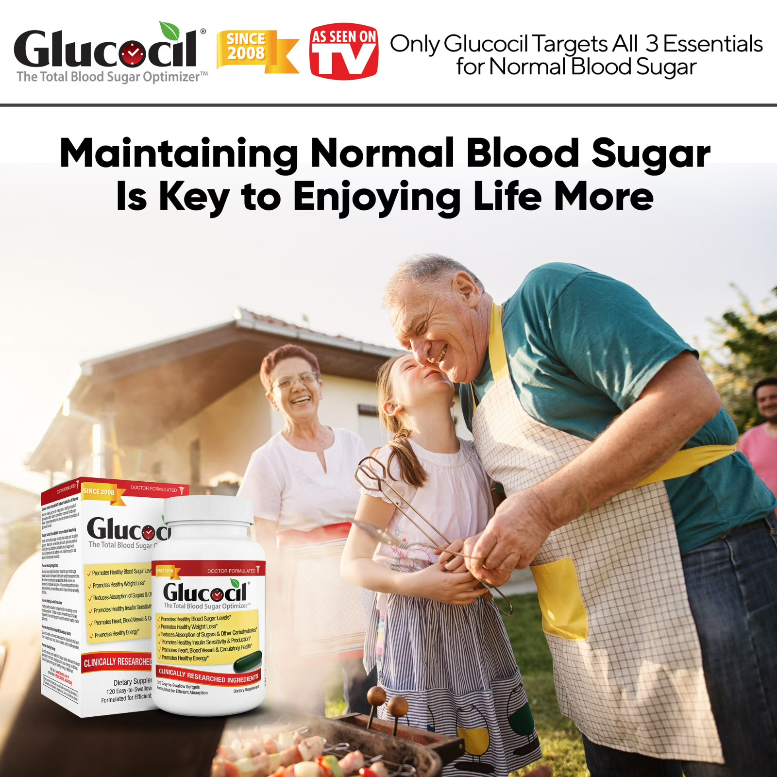 SALE! Glucocil 30-Day Supply 120CT –Premium Blood Sugar Support –2+ Million Sold