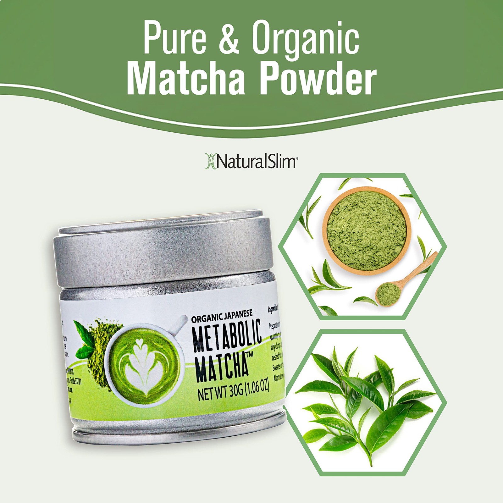 NaturalSlim Metabolic Matcha Green Tea Powder – Metabolism Weight Loss Organi…