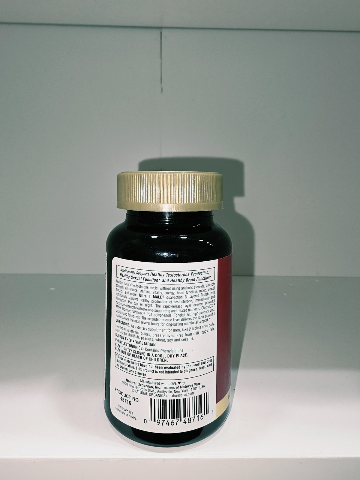 Nature’s Plus Ultra T-Male 60 BI-Layered Tablets Maximum Strength Boost for Men