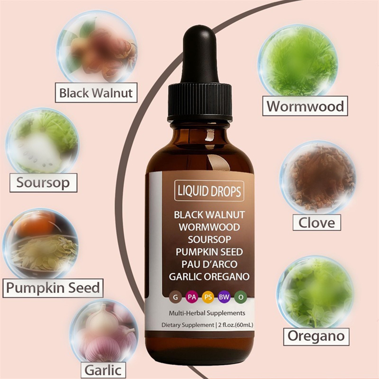 Improved Nutralis Black Walnut Wormwood Gut Cleans Digestive Health Supplement D