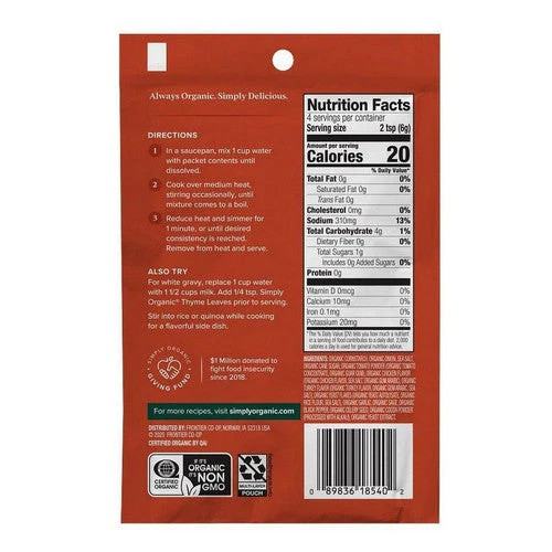 Organic Chicken Flavored Gravy Mix 0.85 Oz