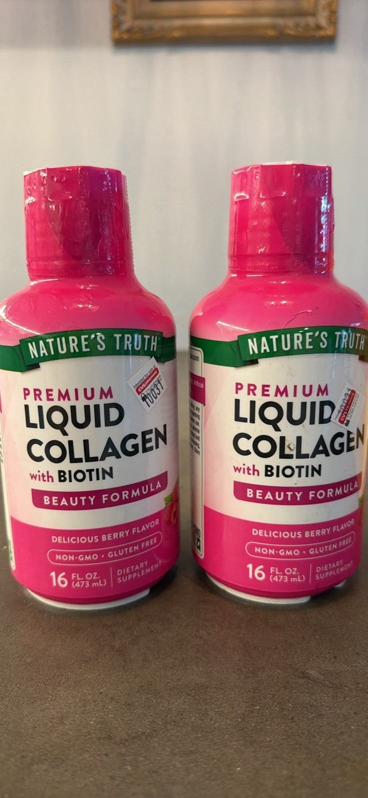 2X Nature’s Truth Liquid Collagen with Biotin Berry Non-GMO Gluten-Free 16 fl oz