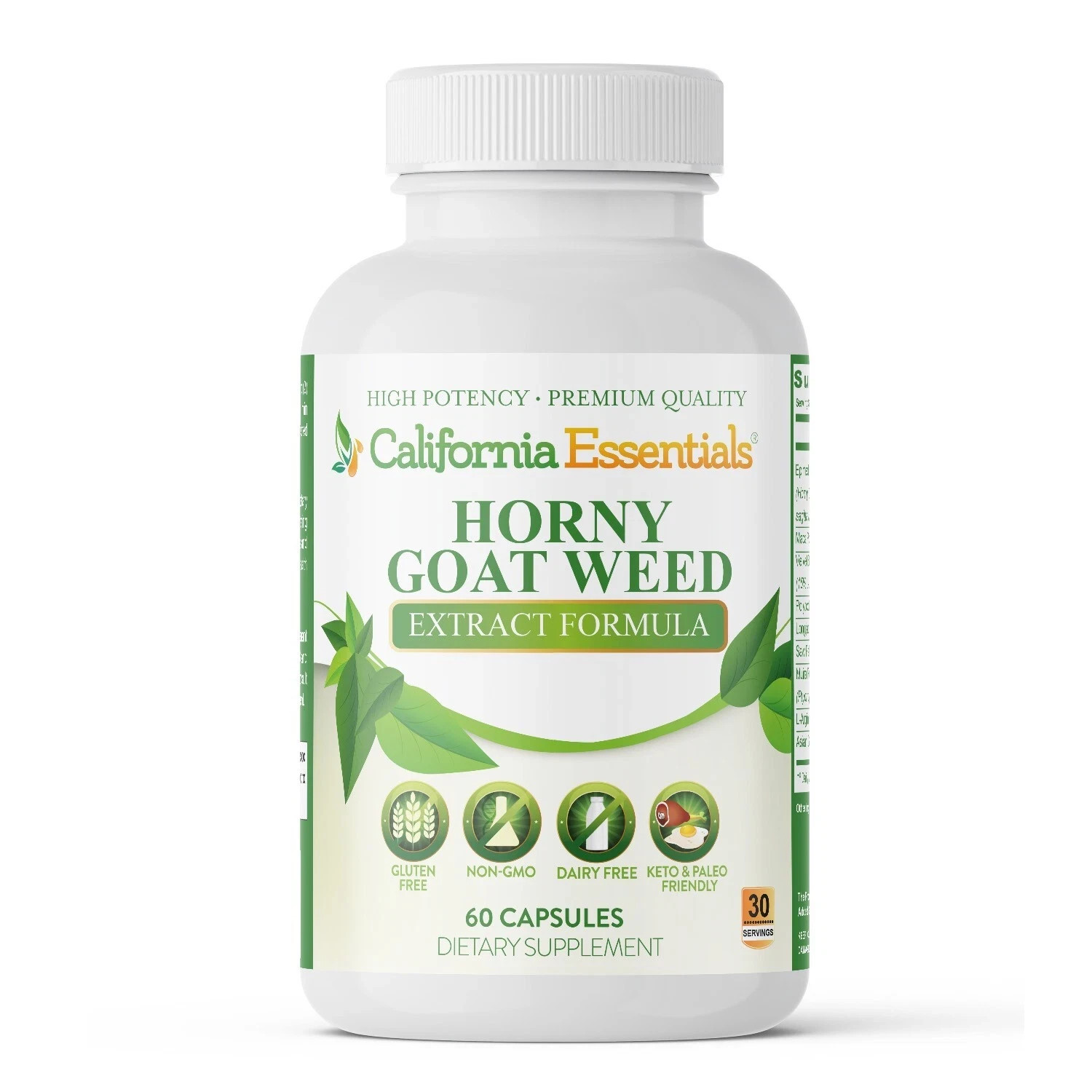 Horny Goat Weed Capsules 60ct Energy Stamina Vitality Epimedium Supplement