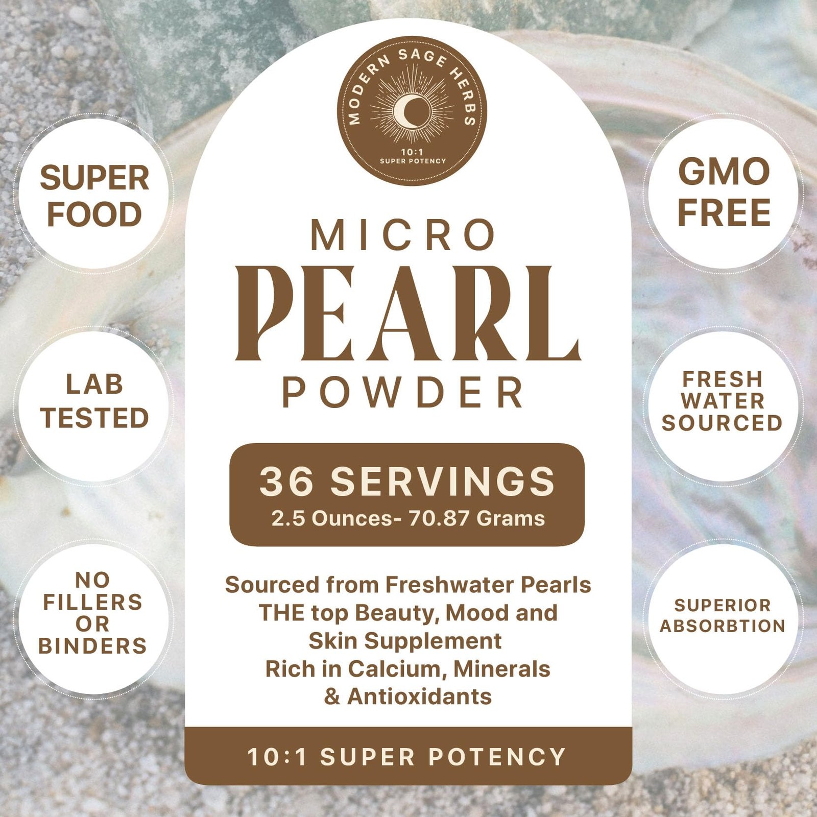 2.5oz Pure Pearl Powder 10:1 Super 2.5 Ounce (Pack of 1), translucent