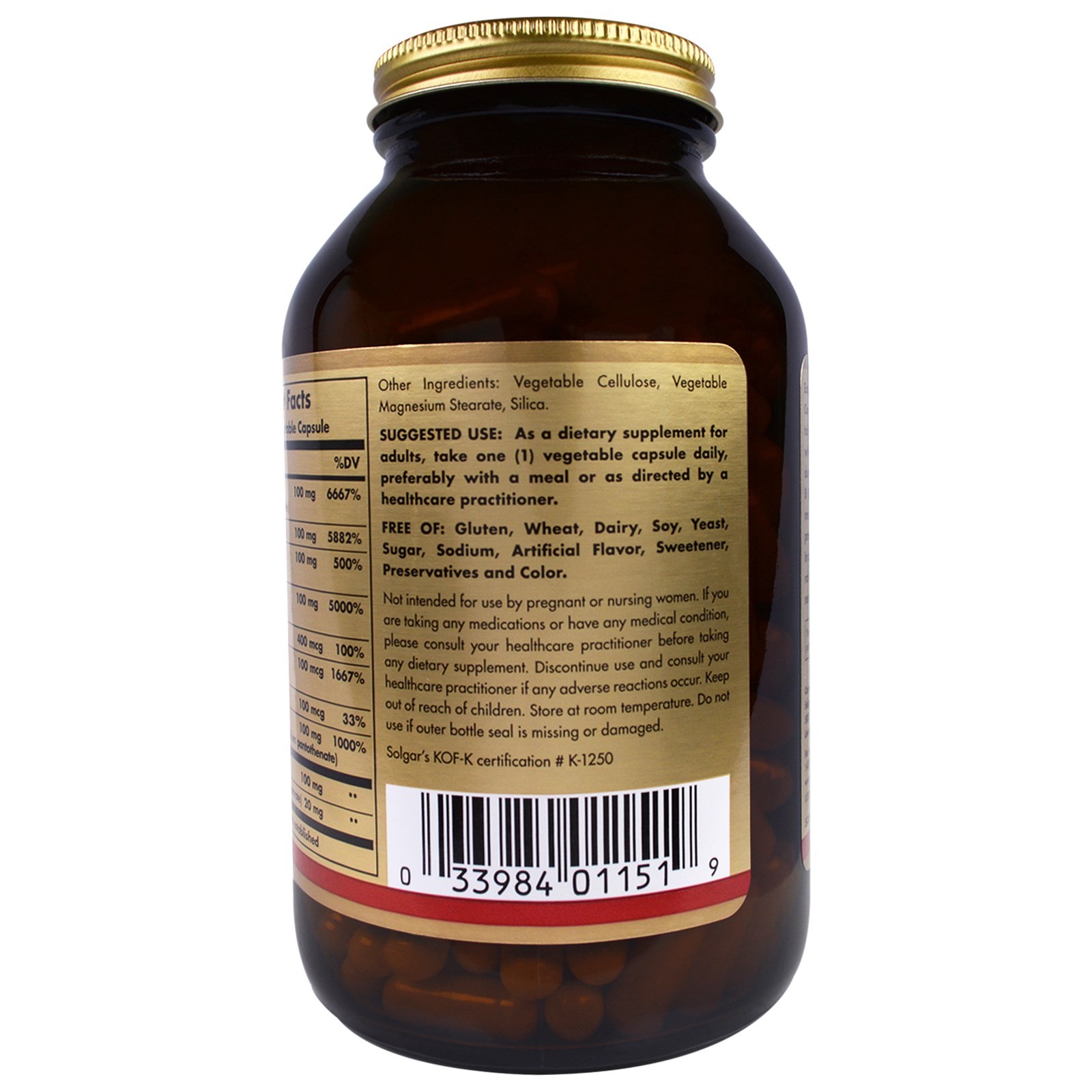 B-Complex «100», 250 Vegetable Capsules