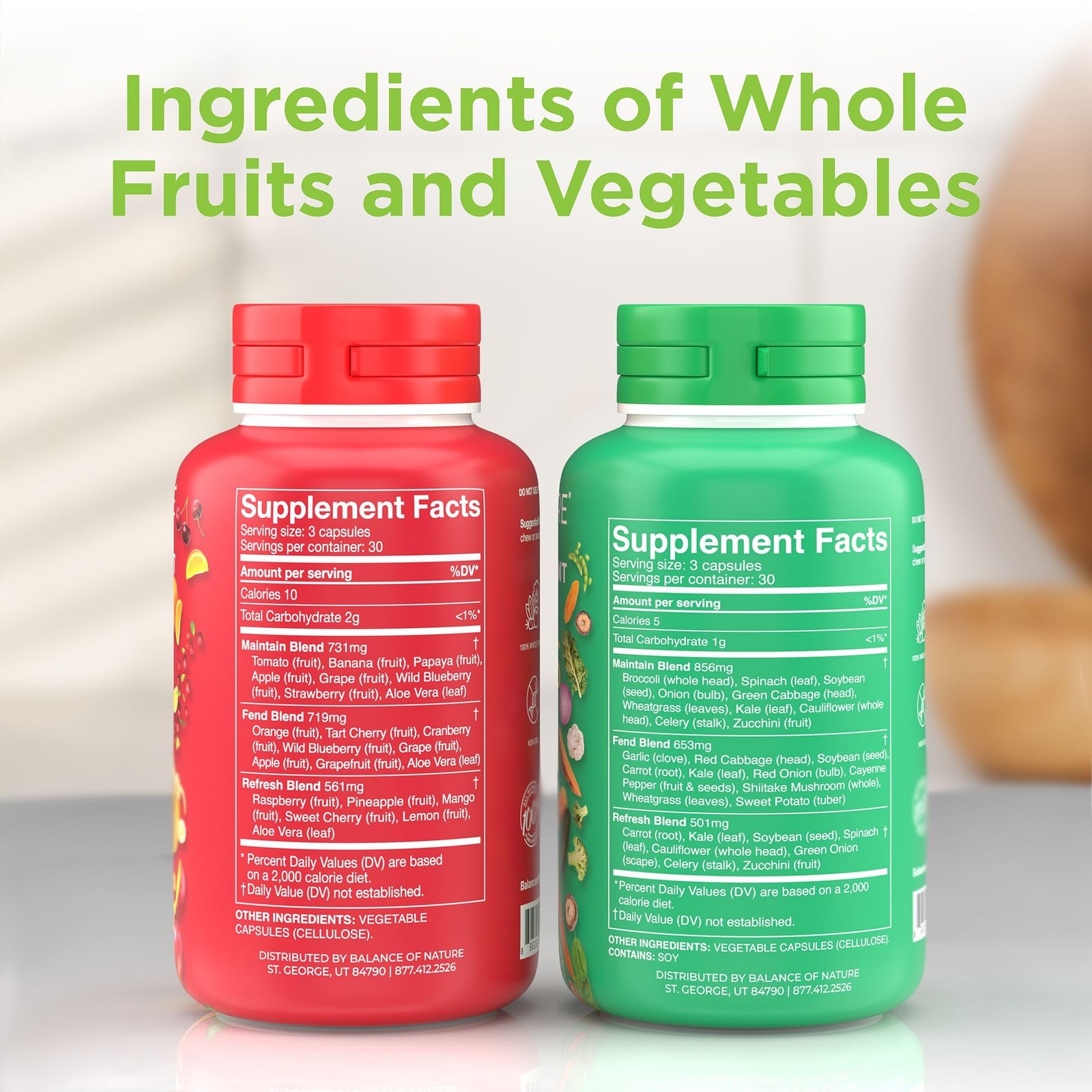 Balance of Nature Whole Food Supplement with Fruit and 180 Count (Pack 3)