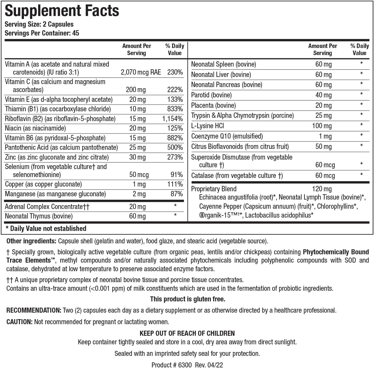 BIOTICS RESEARCH Bio Immunozyme Forte Immune Support 90 Capsules