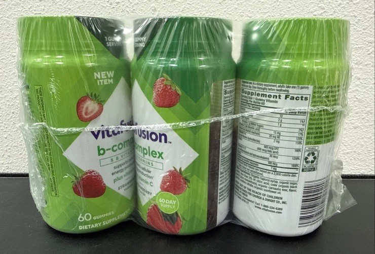 Bundle Of 3 vitafusion B-Complex Gummy Dietary Supplements 5 Vitamins B 07/26 OP