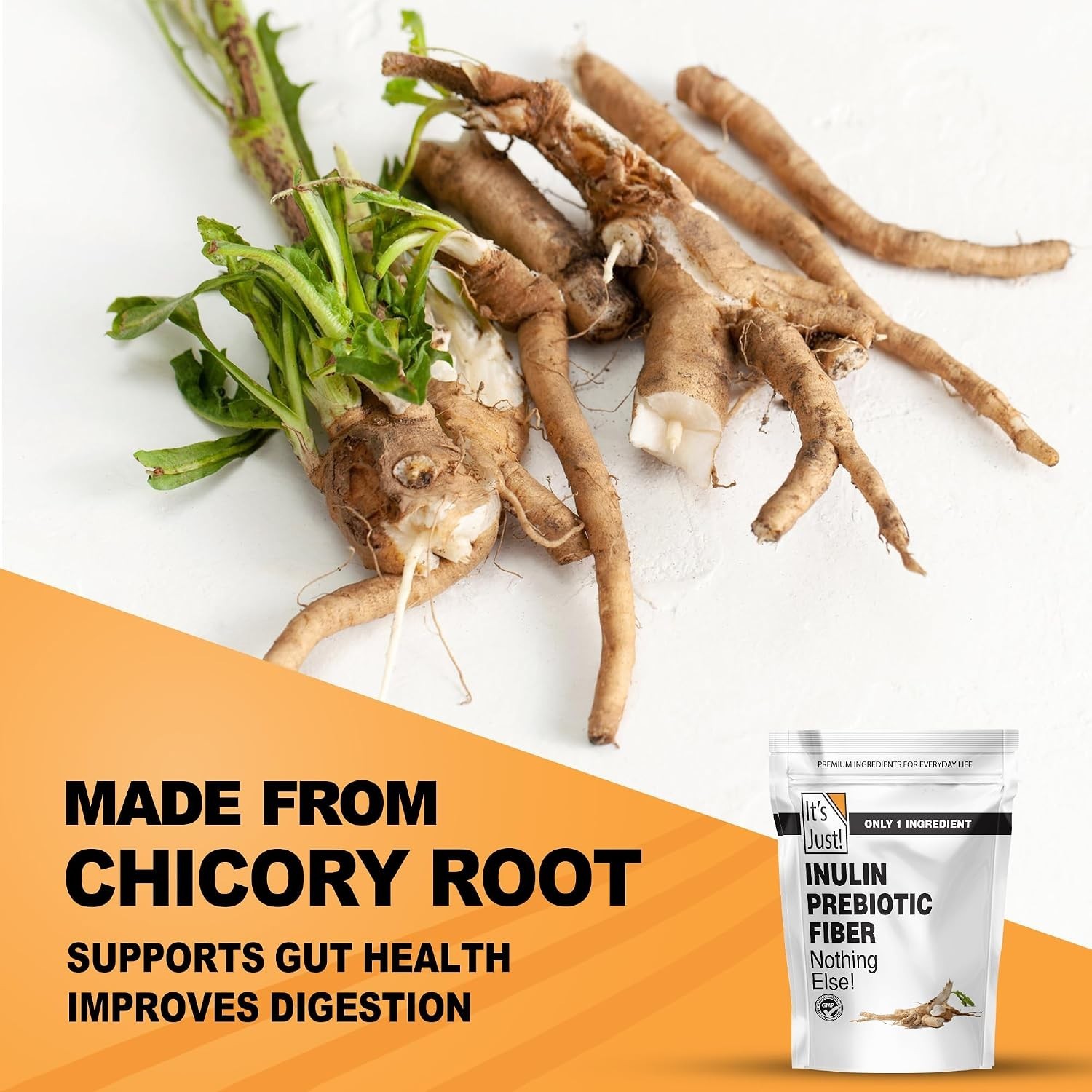 Chicory Root Inulin Powder – Gluten-Free, Water-Soluble Prebiotic Fiber, 2 lbs