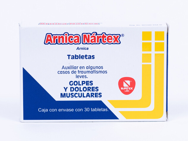 Arnica Nartex tabletas Golpes y Dolores Musculares (30 tabletas)