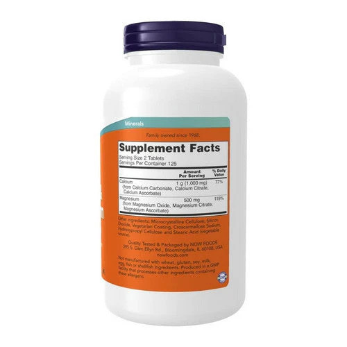 Calcium-Magnesium 500/250 mg 250 Tabs By Now Foods