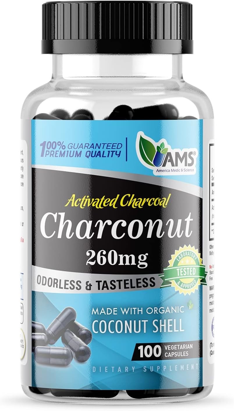 America Medic & Science Charconut 260 mg (100 Capsules) | Activated Charcoal