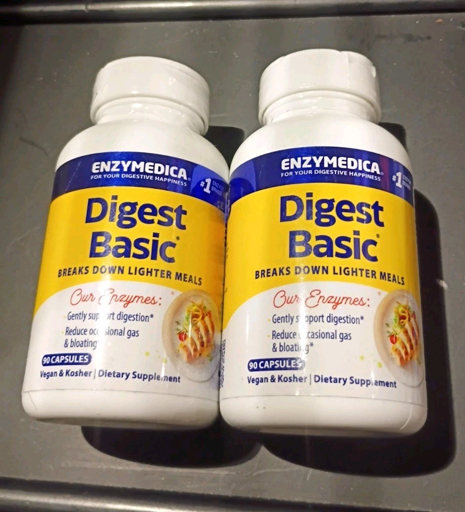Two Enzymedica Digest Basic 90 Capsules Each New Sealed Exp 7/2026