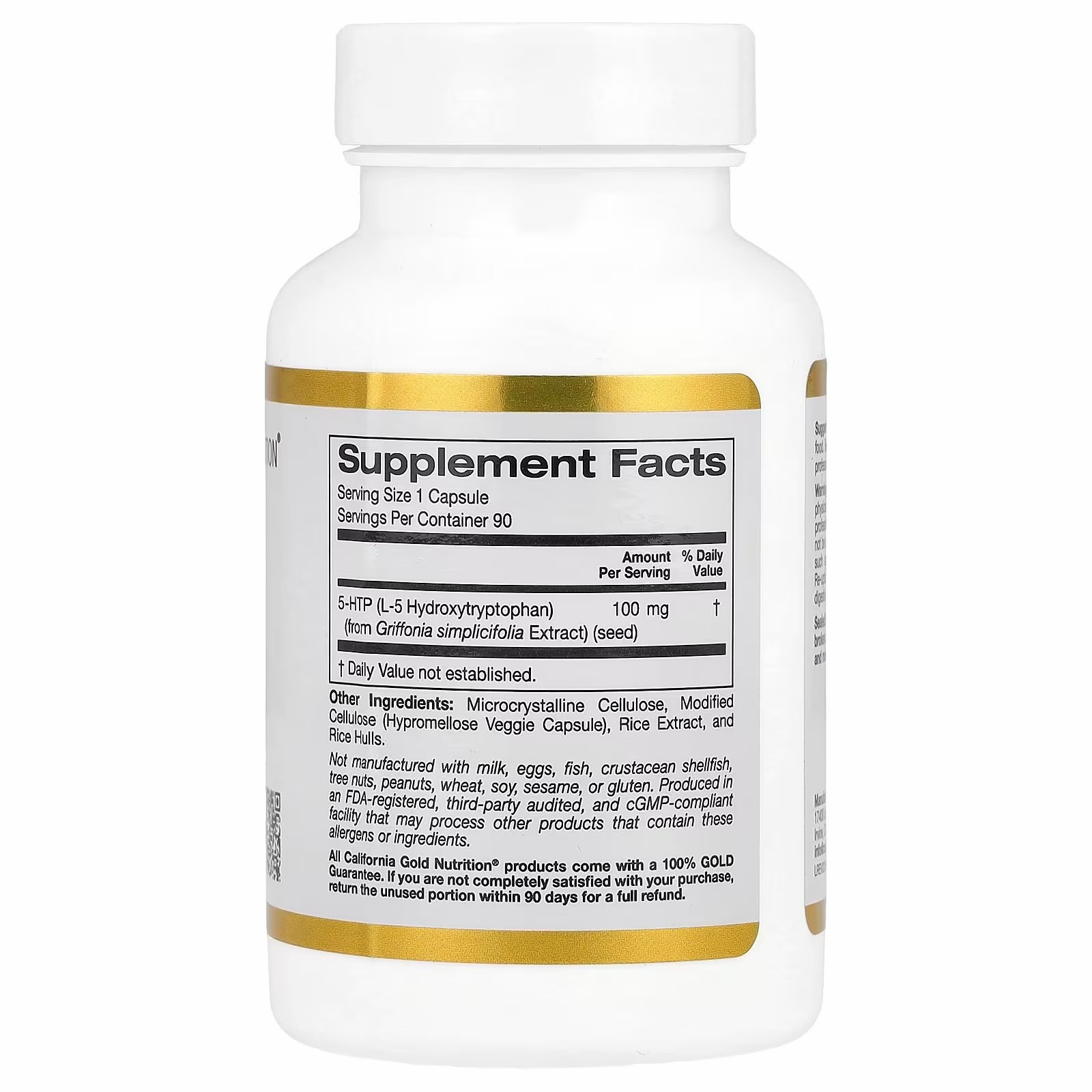 CALIFORNIA GOLD NUTRITION 5-HTP 100mg Sourced from Switzerland 90 Capsules