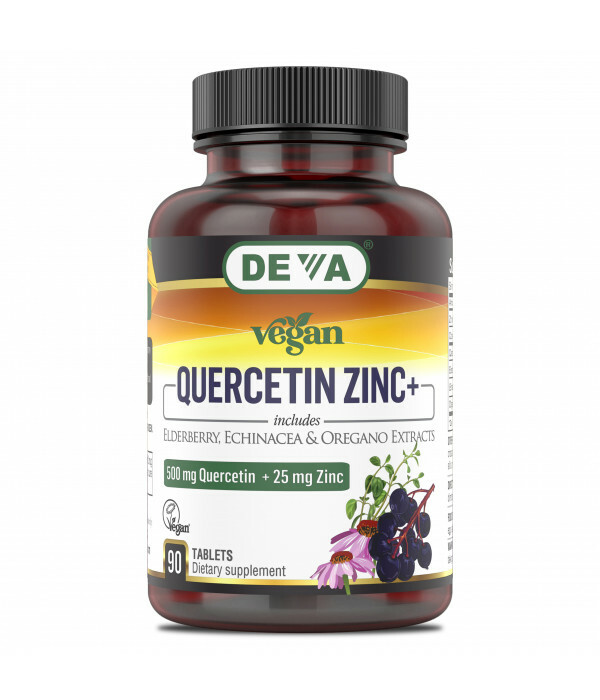 DEVA VEGAN QUERCETIN 500 MG WITH ZINC & ELDERBERRY 90 Tablets