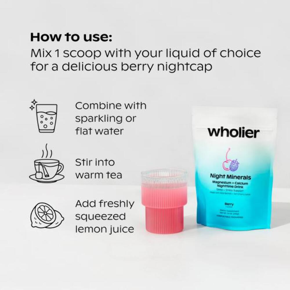 1/27 wholier Magnesium Glycinate, Tart Cherry Juice, Chelated Calcium. Calming N