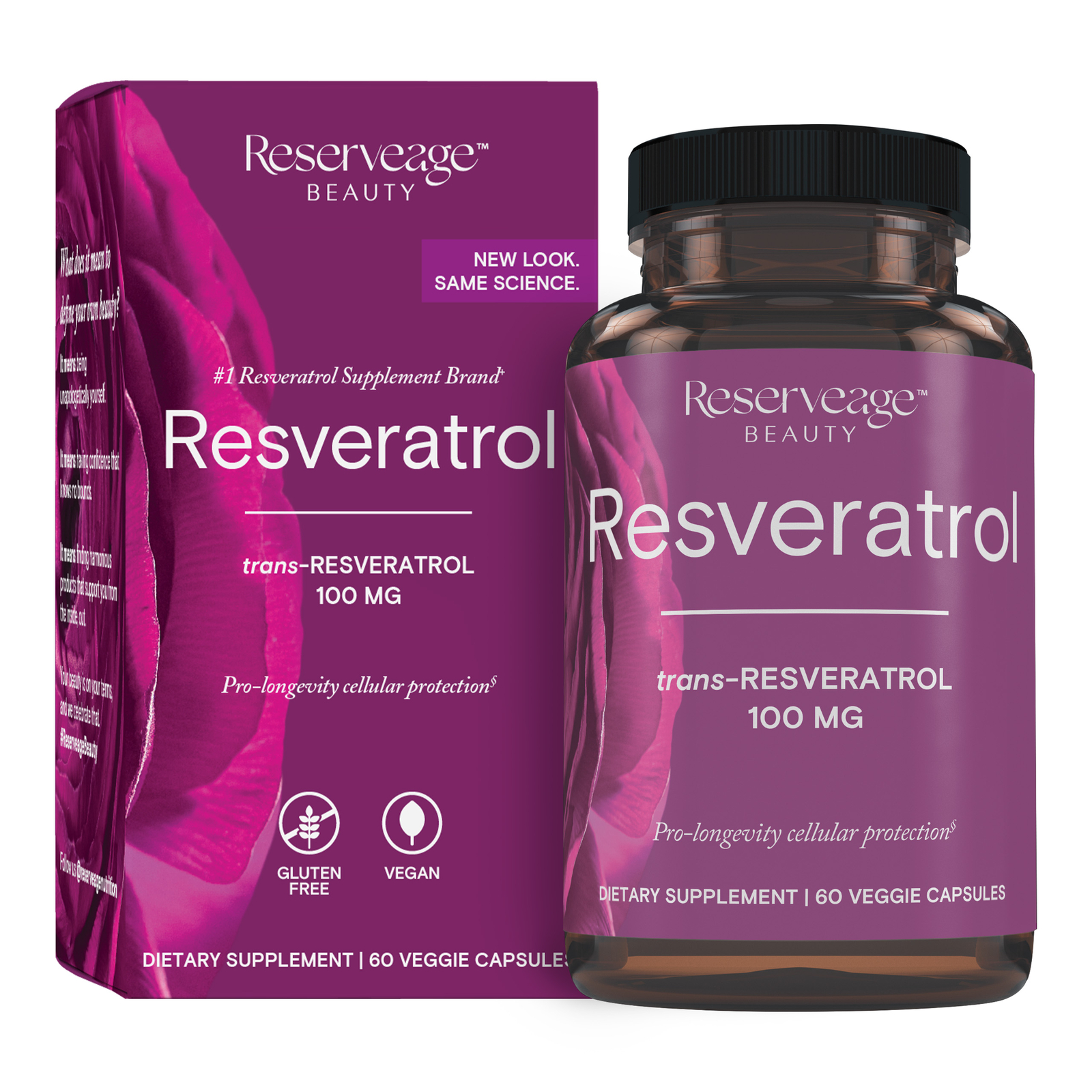 Reserveage, Resveratrol for Heart and Cellular Health, Healthy Aging 60 capsules