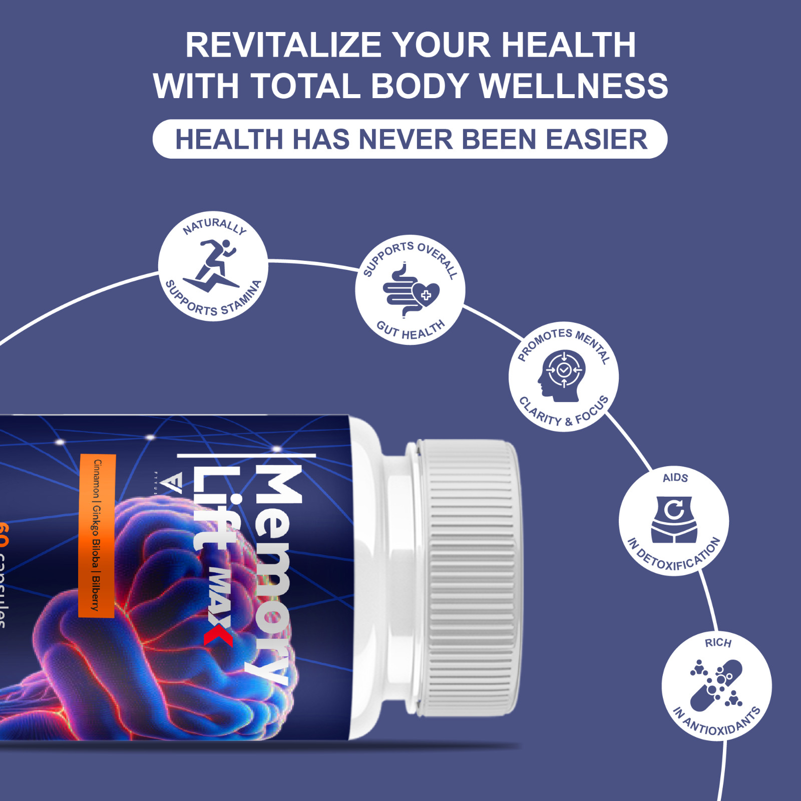 (5 Pack) Memory Lift Max Supplement, MemoryLift Nootropic Pills (300 Capsules)