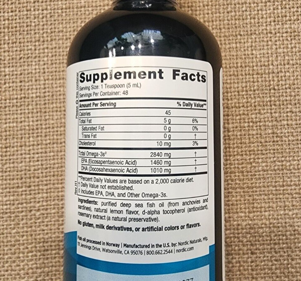 Nordic Naturals Ultimate Omega 2840mg Omega-3 8oz / 237mL 1/29 NEW SEALED