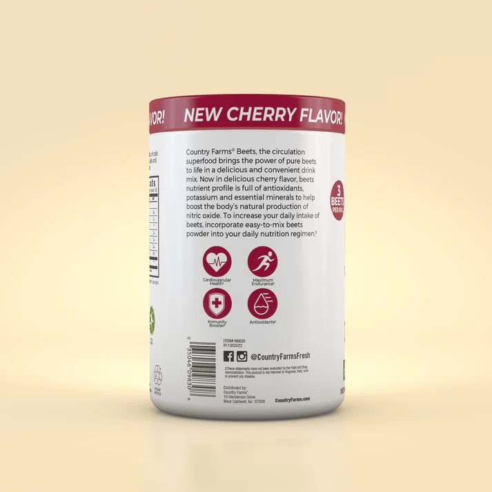 Country Farms Bountiful Beets Circulation Superfood Cherry Flavor 10.6 oz 3-Pack