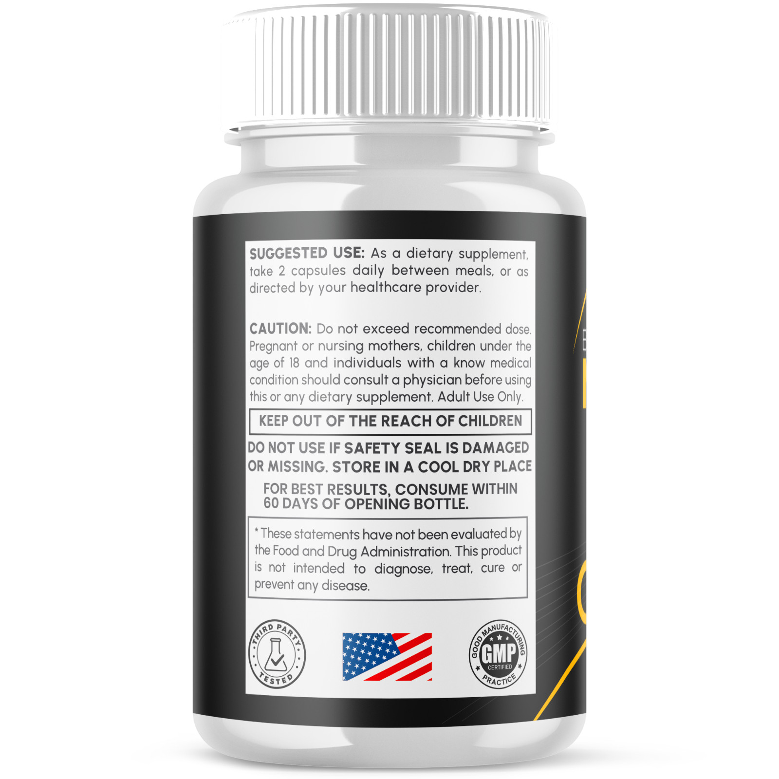 (3 Pack) Blood Flow Men’s Growth Pro Advanced Male Support Vitamin 180 Capsules