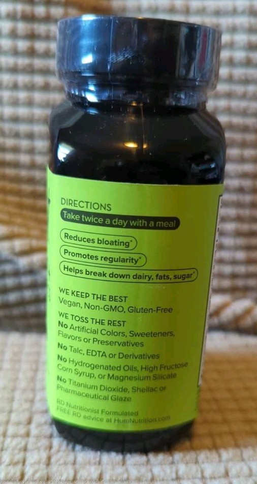 Hum Nutrition Flatter Me Digestive Enzymes Capsules – 60 Count