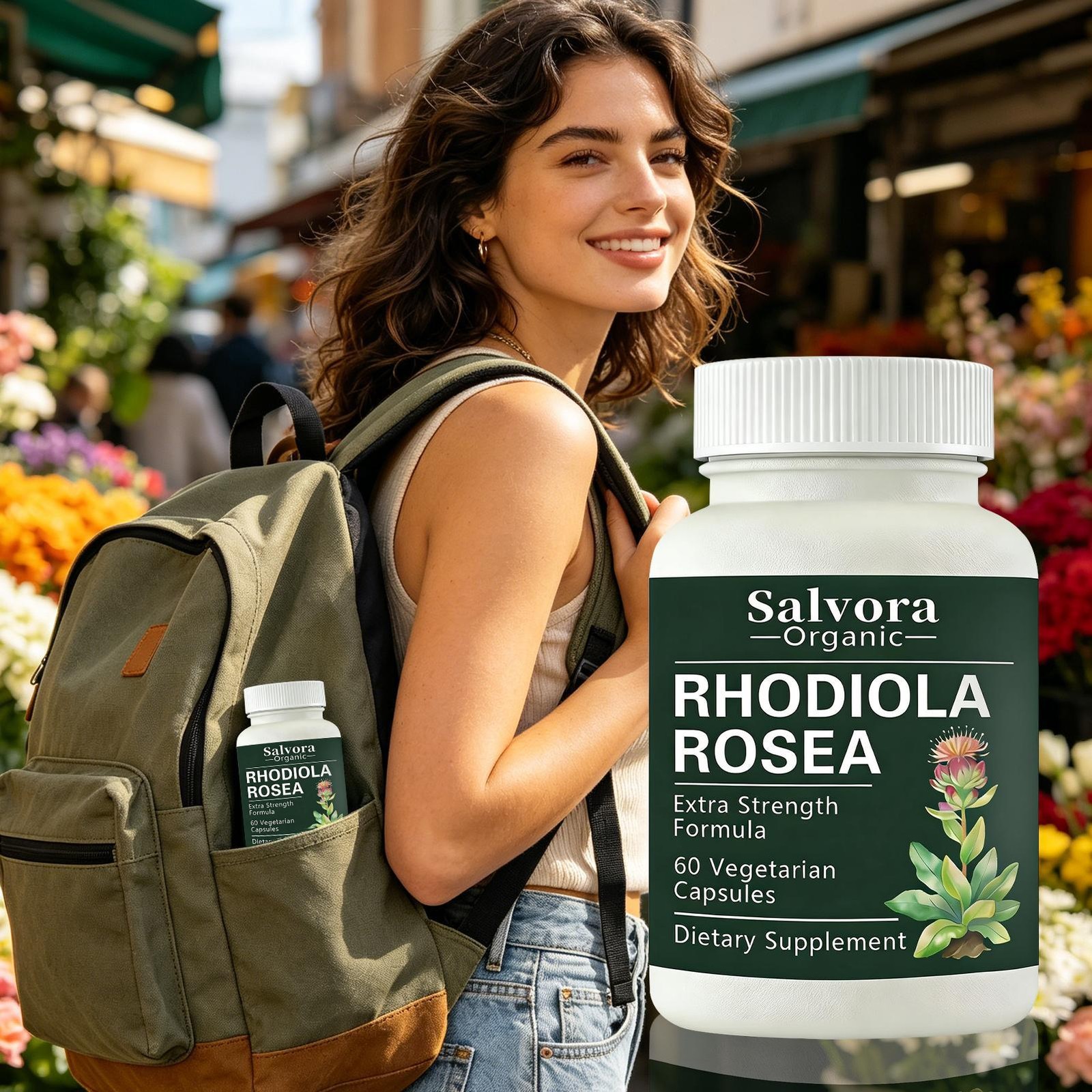 Rhodiola Rosea, All-Natural, Non-GMO, Vegan, 60 Capsules
