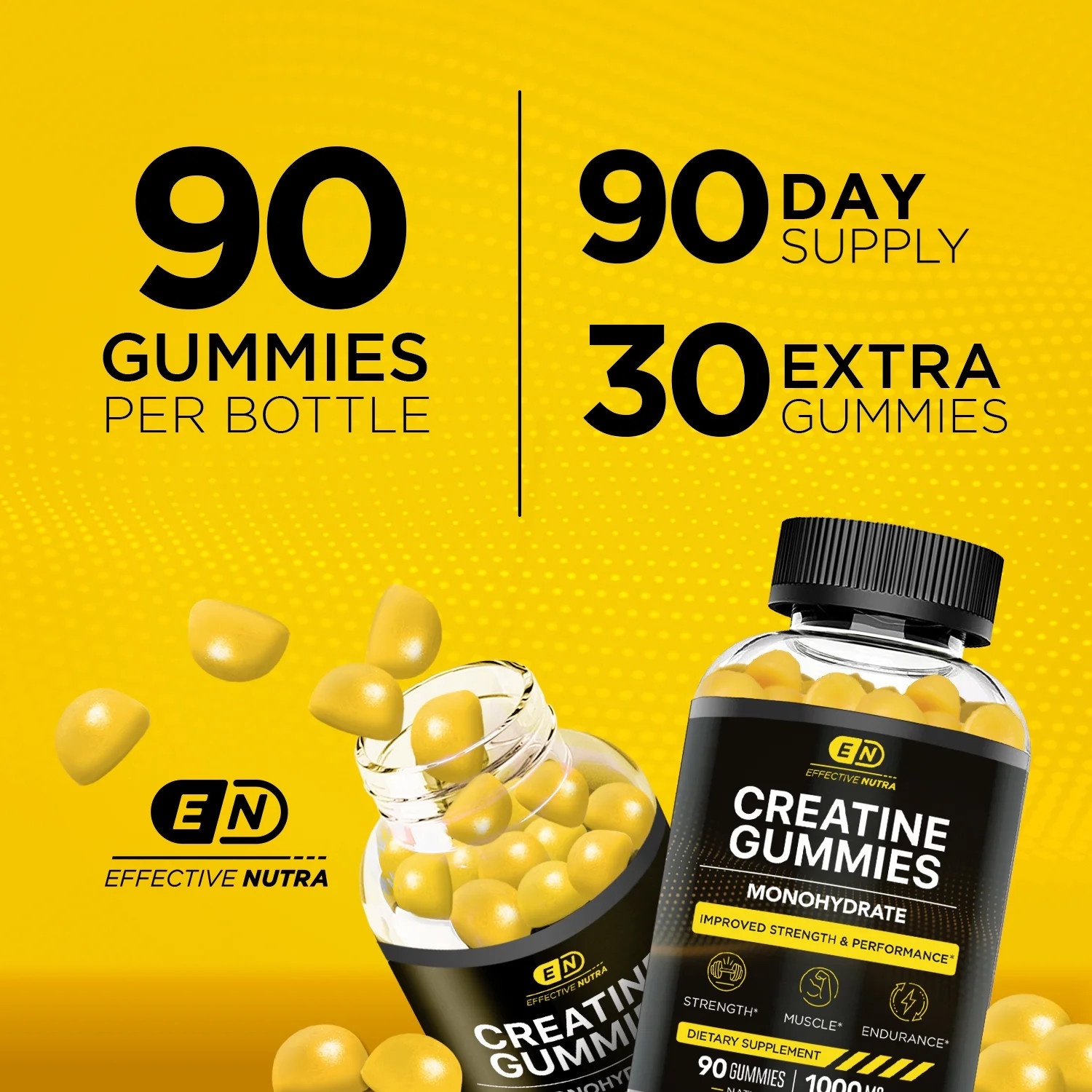 Creatine Gummies for Men & Women – Creatine Monohydrate Gummies for Strength, Mu