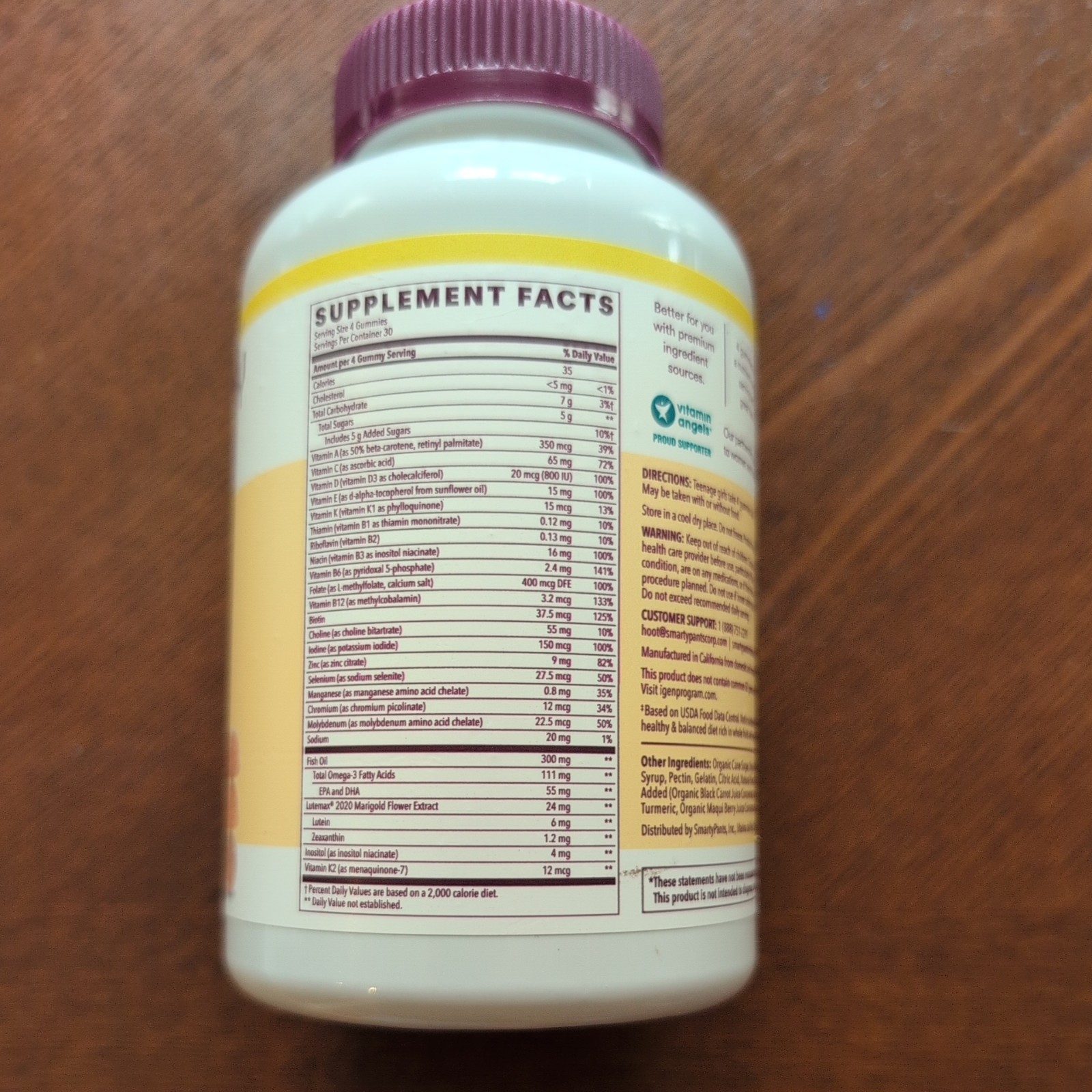 SMARTY PANTS Teen Girl Multi & Omegas 120 Gummy Vitamins. Exp.06/15/26. New