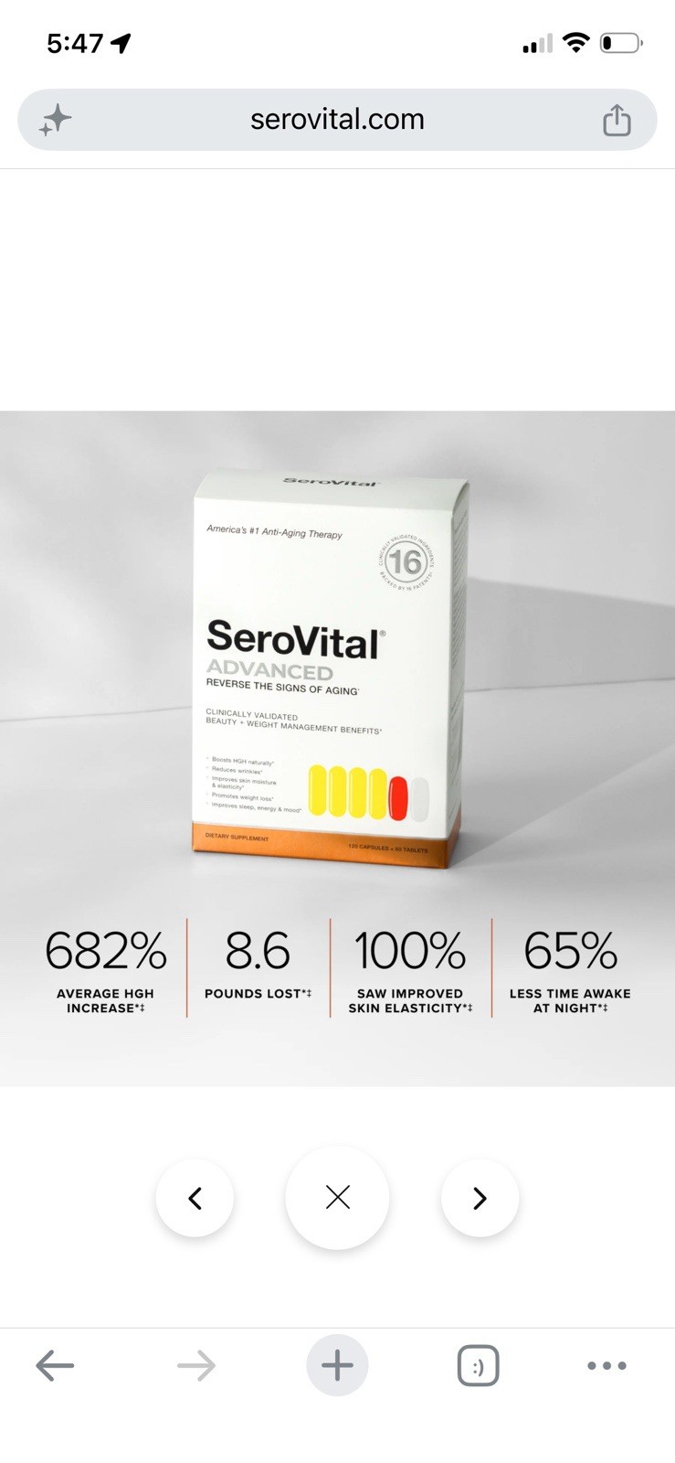 SeroVital Advanced Dietary Supplement 120 Capsules + 60 Tablets