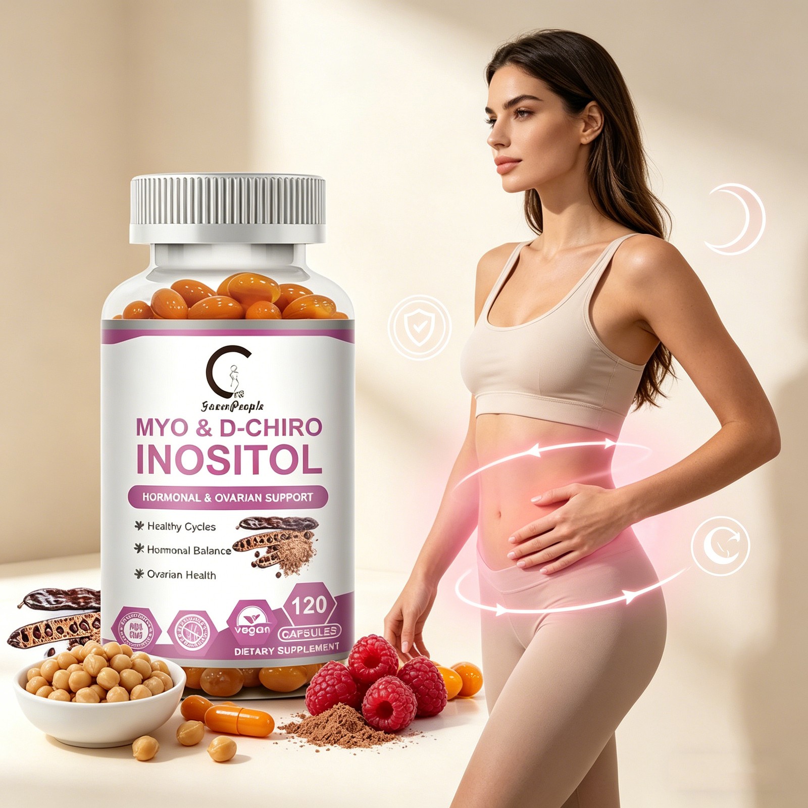 Myo Inositol & D Chiro Inositol 120 Softgels With Folate & Vitamin D3