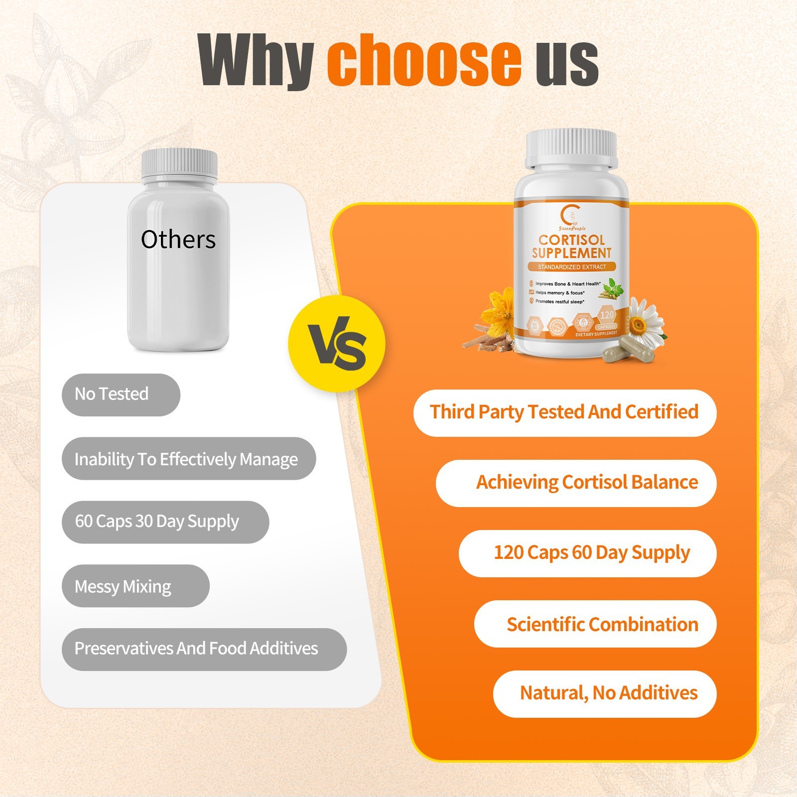 Cortisol Magnesium Ashwagandha L-Theanine – Relieve Stress Balanced Adrenal