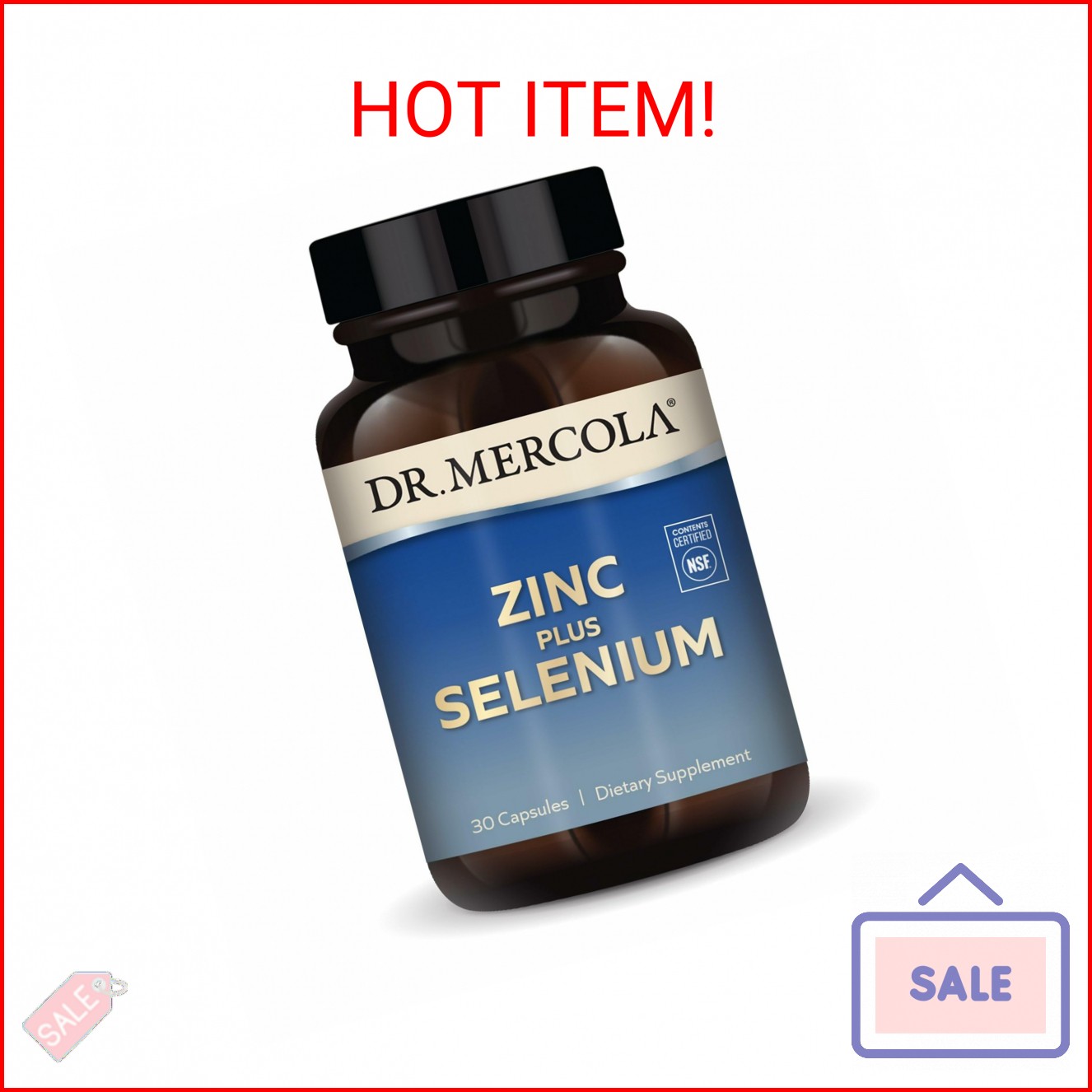 Dr. Mercola Zinc Plus Selenium – Mineral Blend Supplement – for Immune, Brain &
