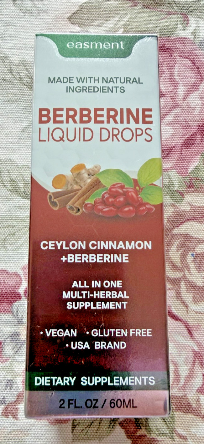 Easment Berberine Liquid Drops Overall Support Natural Berberine Extract 2 FL OZ