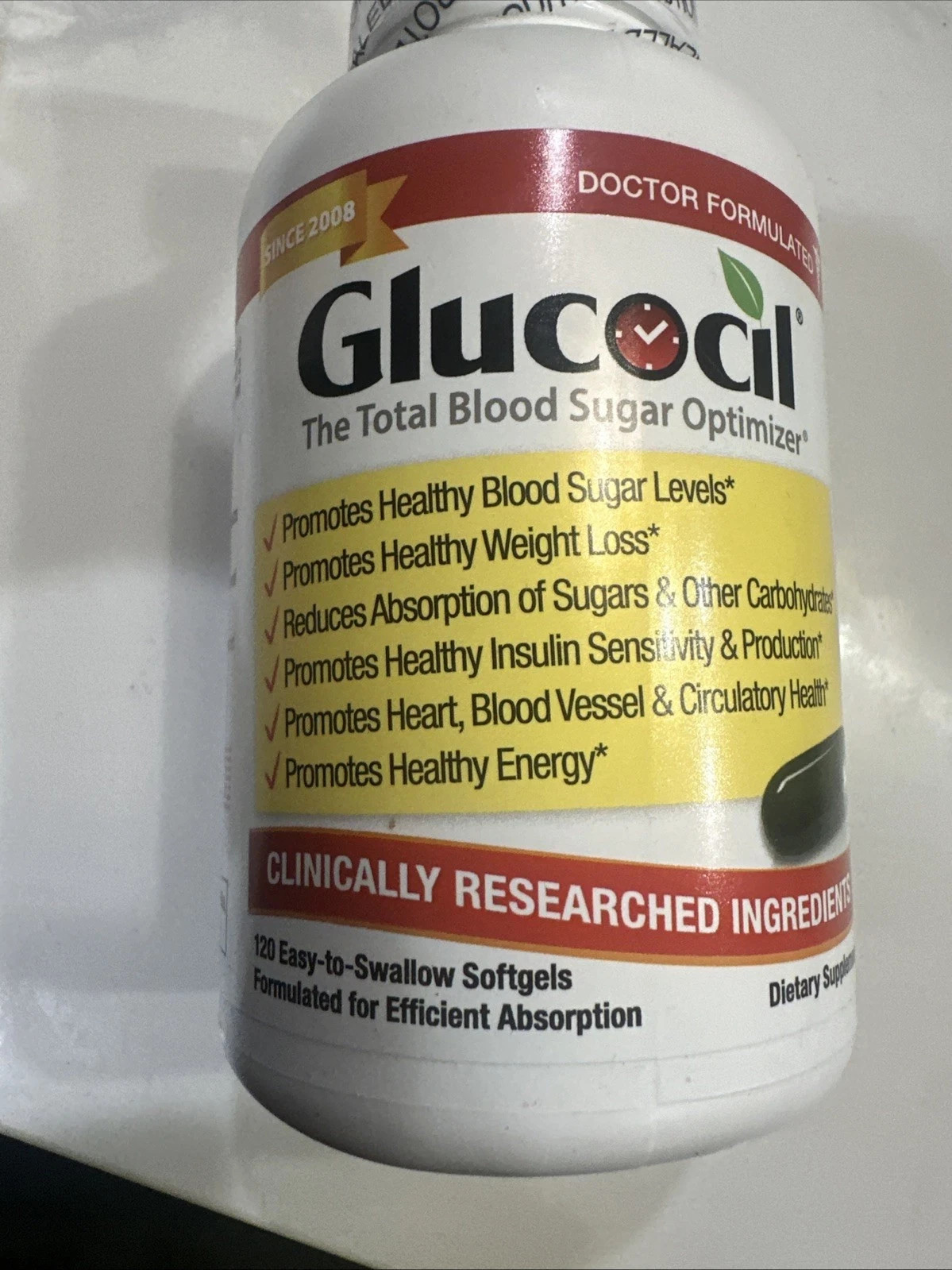 Glucocil Total Blood Sugar Optimizer Promotes Blood Sugar Levels 120 Ct 07/27