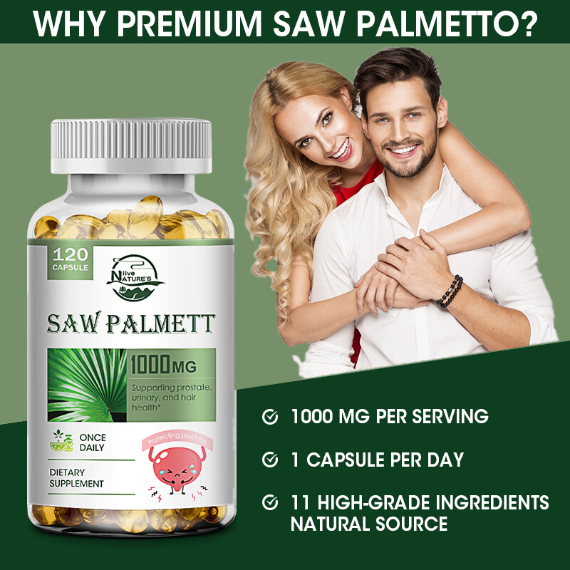 Saw Palmetto 1000 MG Premium Prostate Health Support Supplement for Men Health