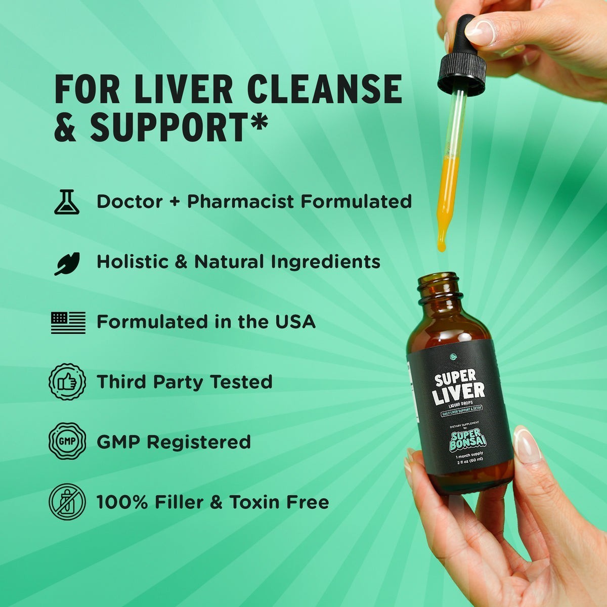 HOT-SuperBonsai Super Liver – Herbal Liquid Drops with Milk Thistle & Turmeric