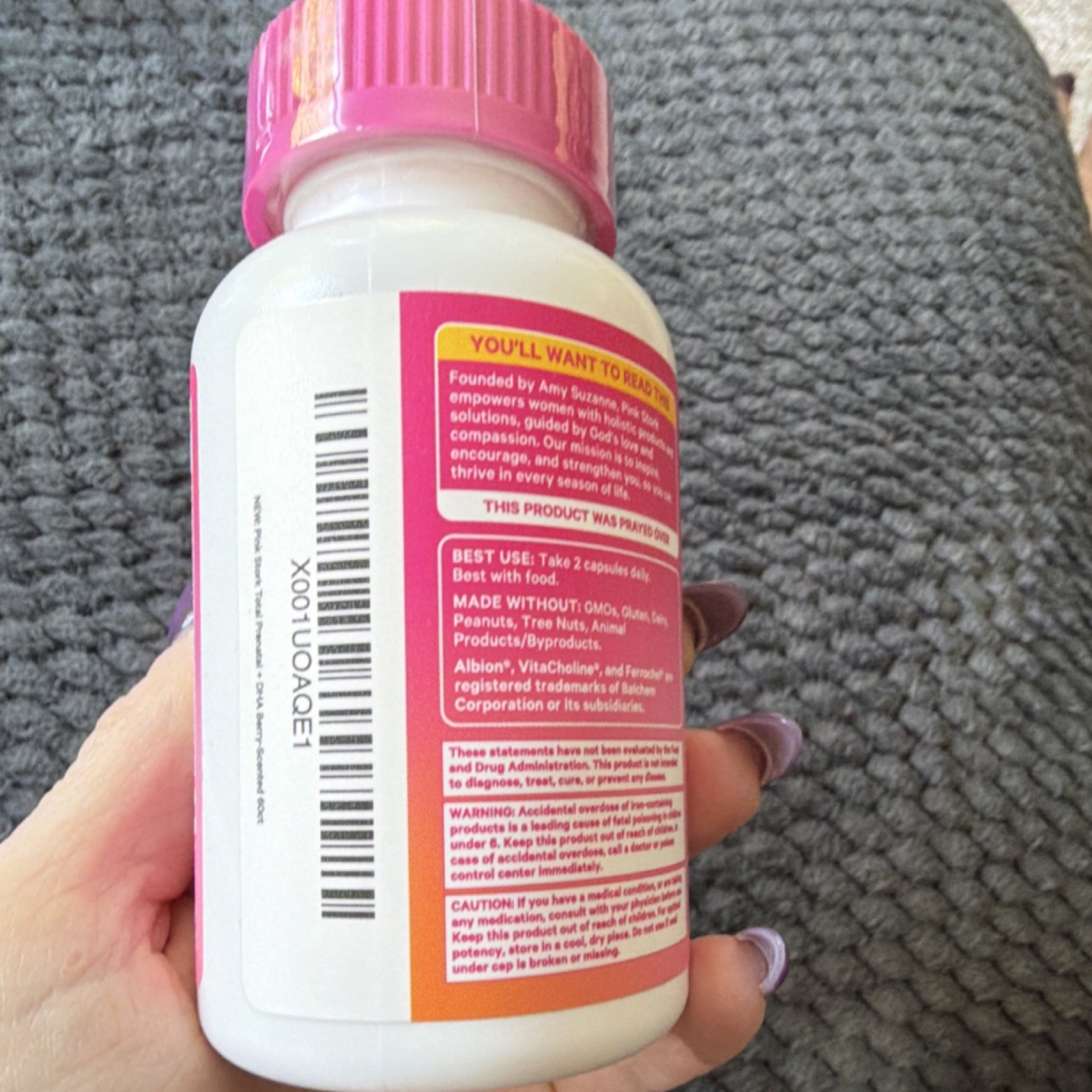 PINKSTORK Total Prenatal + DHA Vegan Berry-Scented 60 Capsules