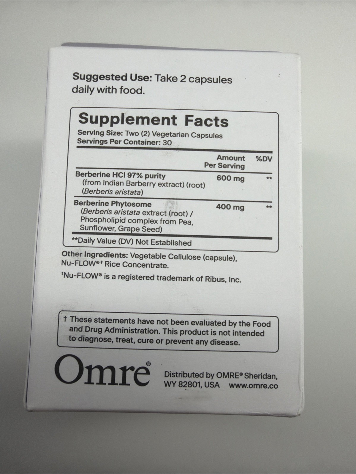 Omre Berberine Supplement 60 Capsules