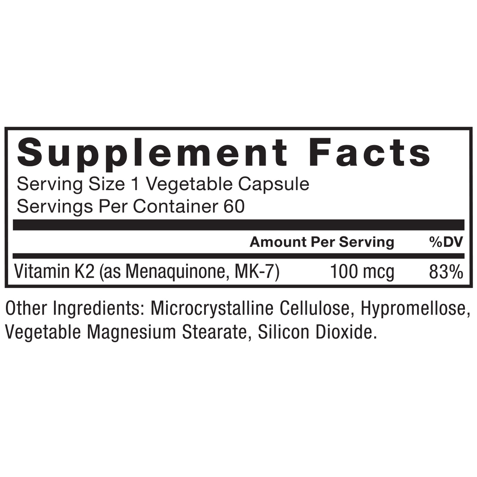 Force Factor MK-7 Vitamin K2 100mcg, Bone Health Support, 60 Capsules