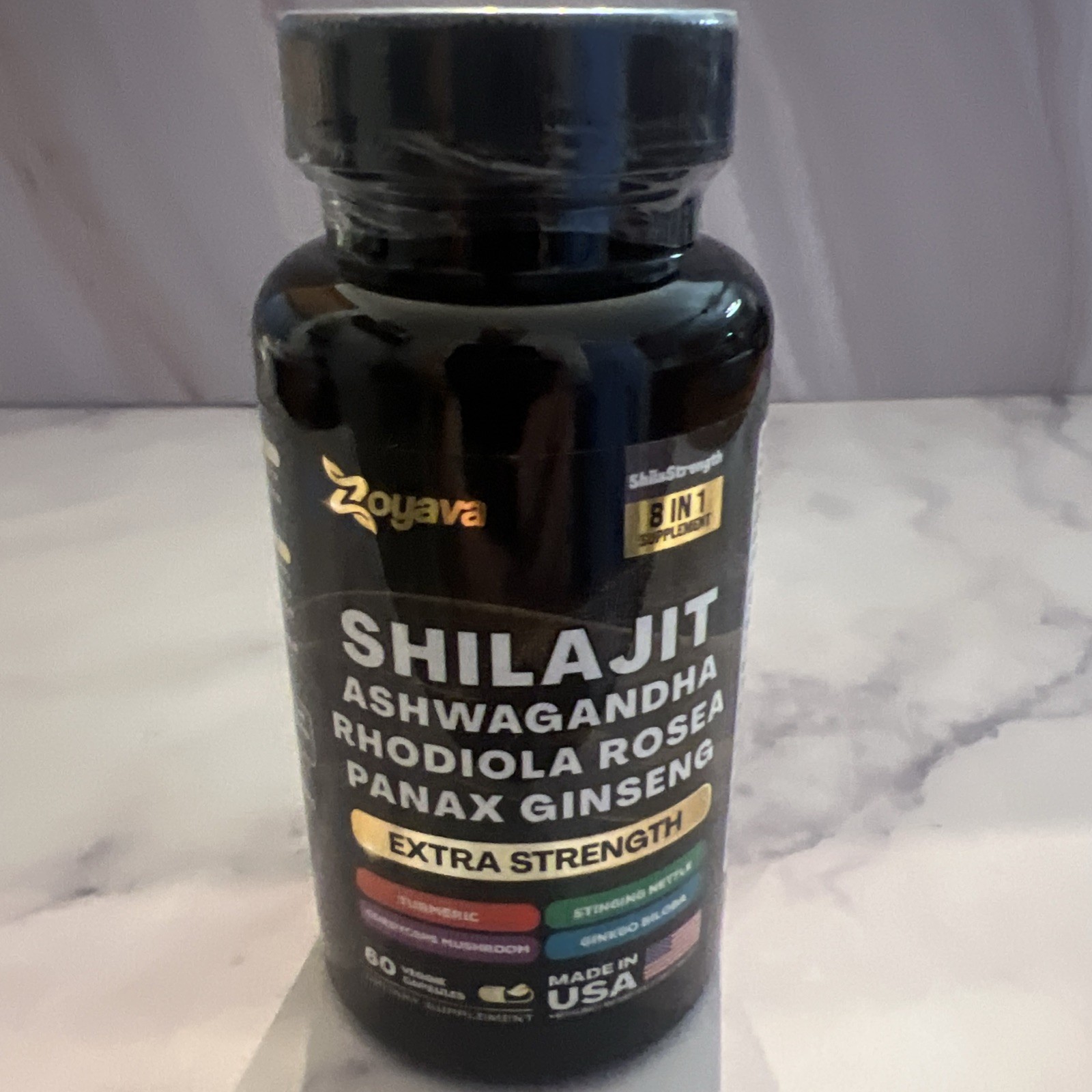 Zoyava Shilajit Ashwagandha Rhodiola Ginseng 15250mg Extra Strength 60 Caps