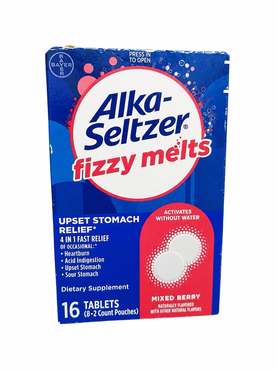 Mixed Berry Fizzy Melts Dissolvable Tablets 16 Count Fast Dissolve