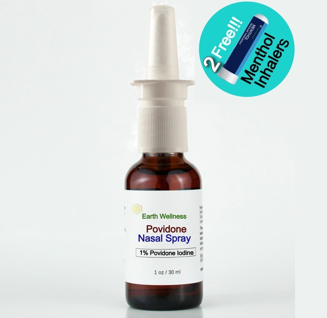 Povidone Iodine Saline Nasal Spray+ Free Menthol Inhalers, 3 FOR THE PRICE OF 1