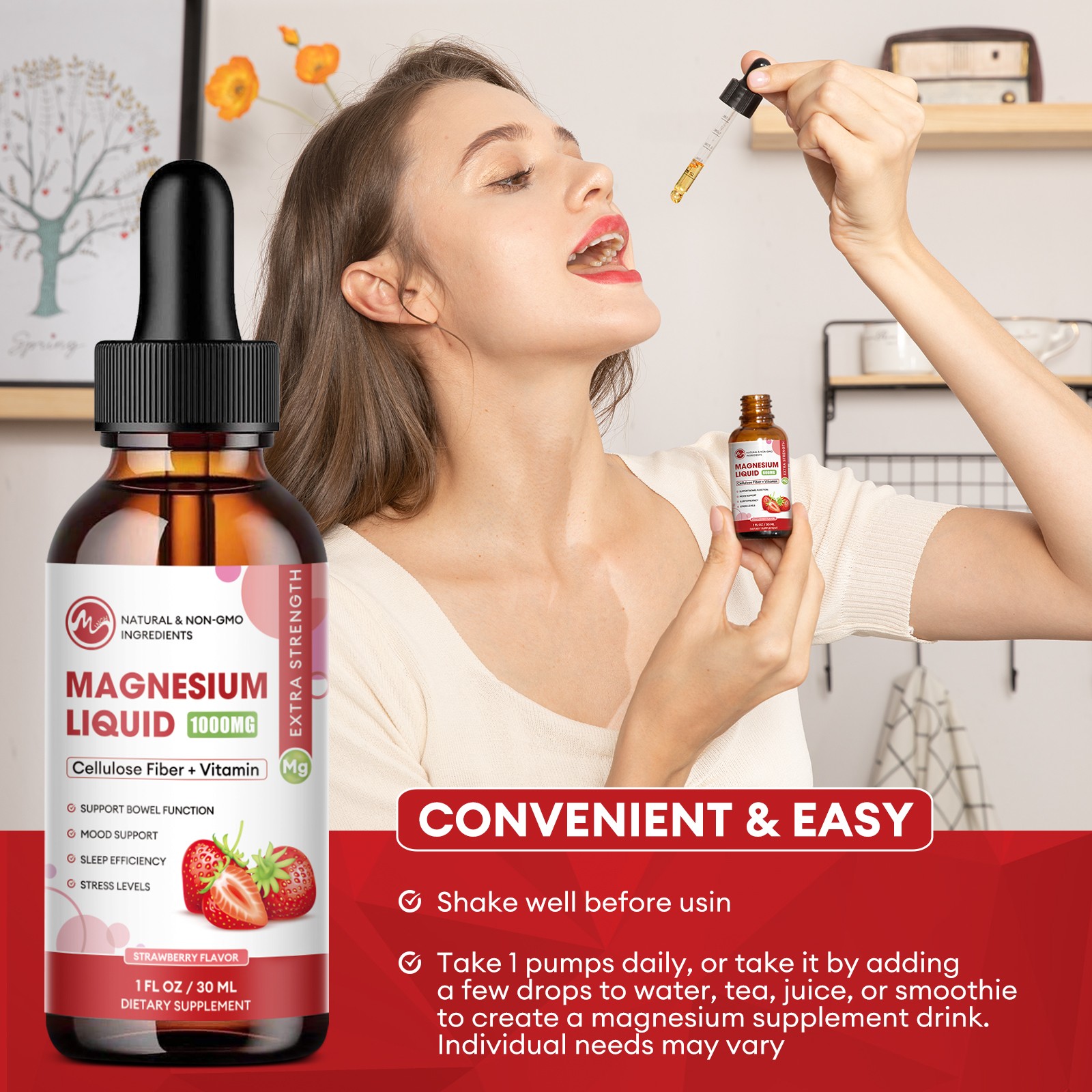 2PACK- Magnesium Glycinate Complex Liquid Drops Mood, Sleep & Stress Support