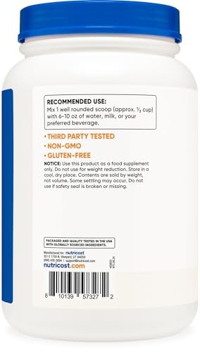 Nutricost Whey Protein Concentrate 2LBS Unflavored Gluten Free Non-GMO Powder