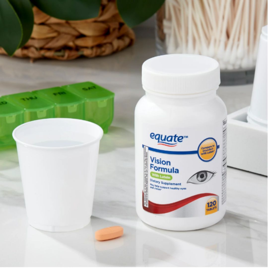 Equate Vision Formula with Lutein, Eye health and vision support Tablets 120 Ct,