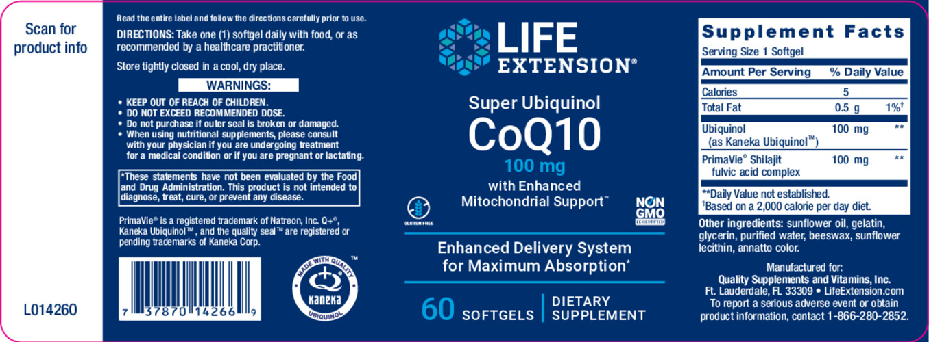 2 Bottles Super Ubiquinol CoQ10 with Enhanced Mitochondrial Support 100mg 60 Sg